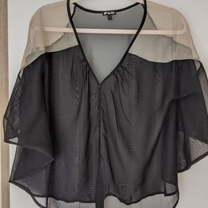 Black and cream sheer top